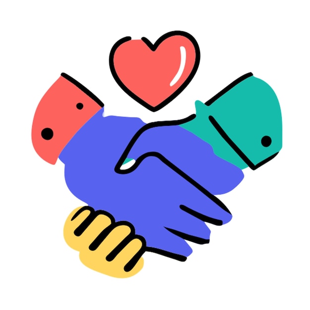 handshake icon doodle offset fill