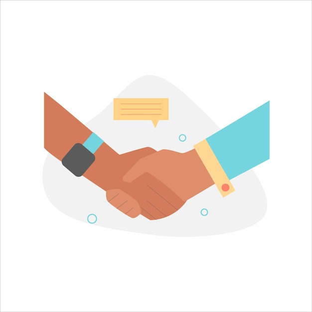 Vector handshake icon in flat style handshake vector illustration on white isolated background partnershi