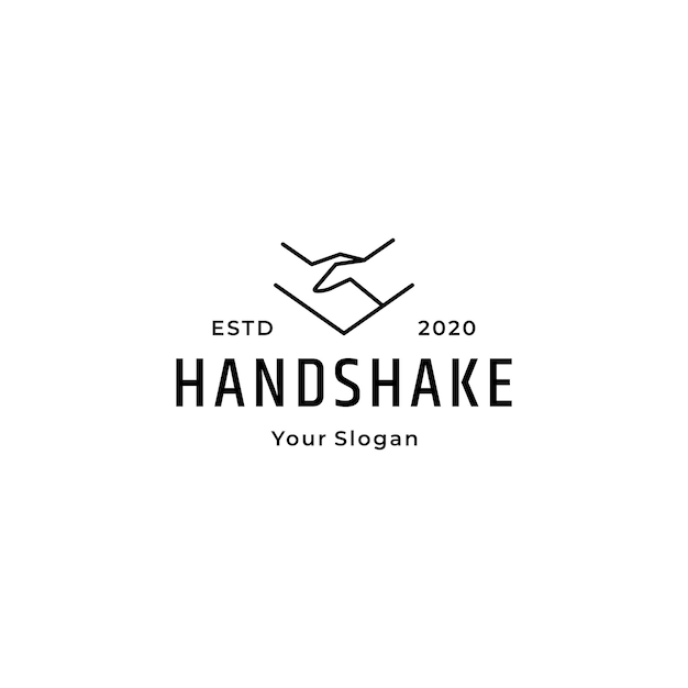 Handshake logo icon design template