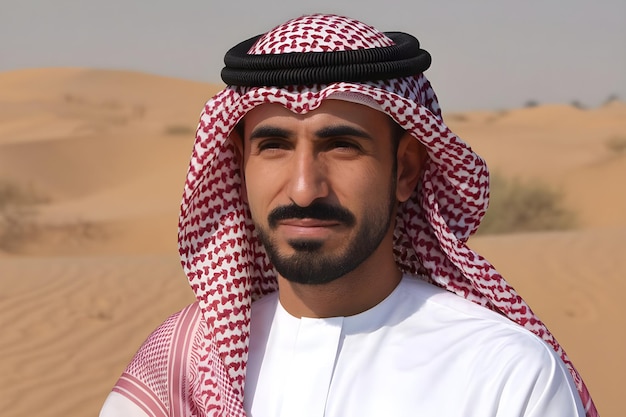 Vector handsome arab man looking at the camera in front