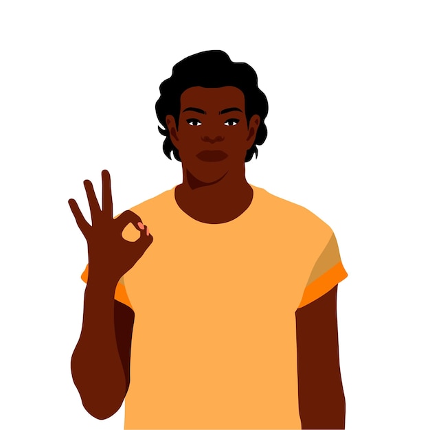 Handsome black man in elegant art style vector