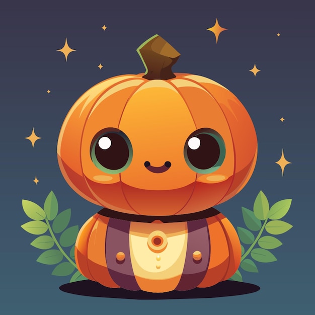 Vector handsome little pumpkin vector illustration flat 2