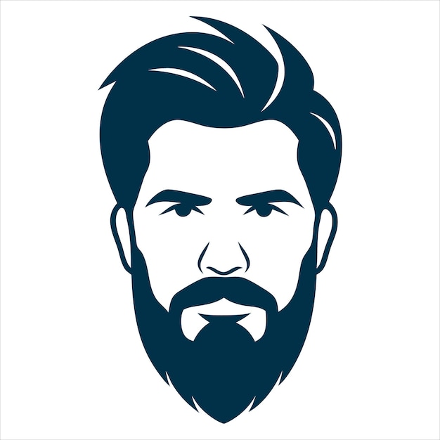 Handsome man hairstyle cut silhouette vector illustration