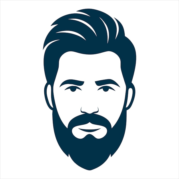 Handsome man hairstyle cut silhouette vector illustration