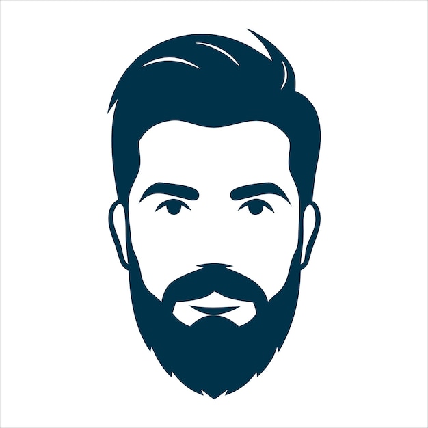 Handsome man hairstyle cut silhouette vector illustration