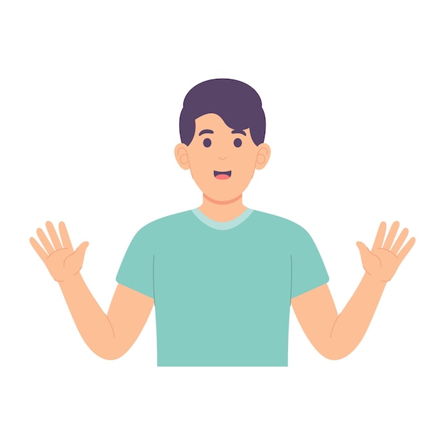 Handsome Smiling Teenager Flat Design