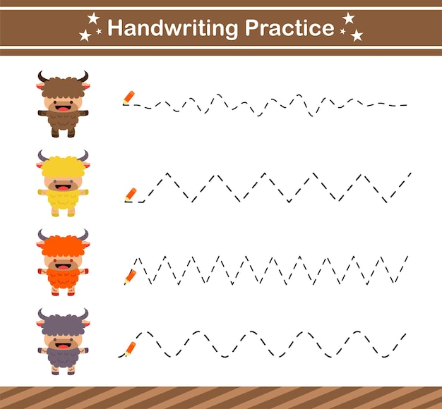 Handwriting practice of animal Education game for kids