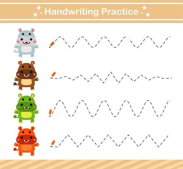 Handwriting practice of animal Education game for kids