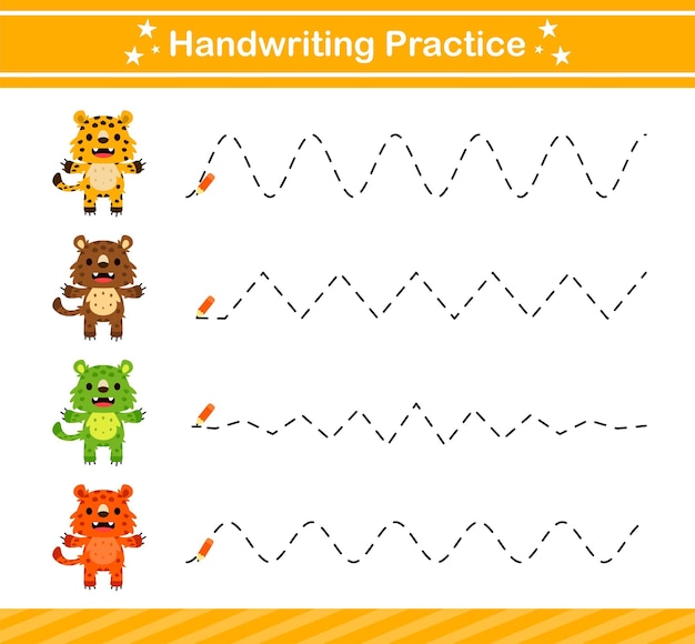 Handwriting practice of animal Education game for kids