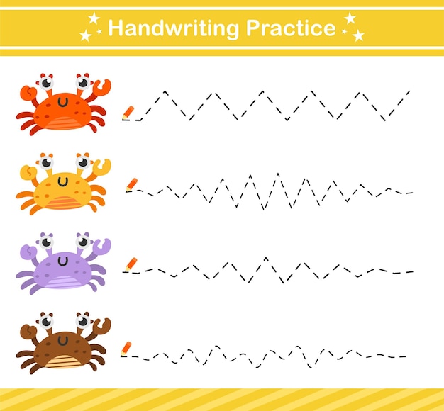 Handwriting practice game.Education game for kindergarten and preschool .Educational page for kids