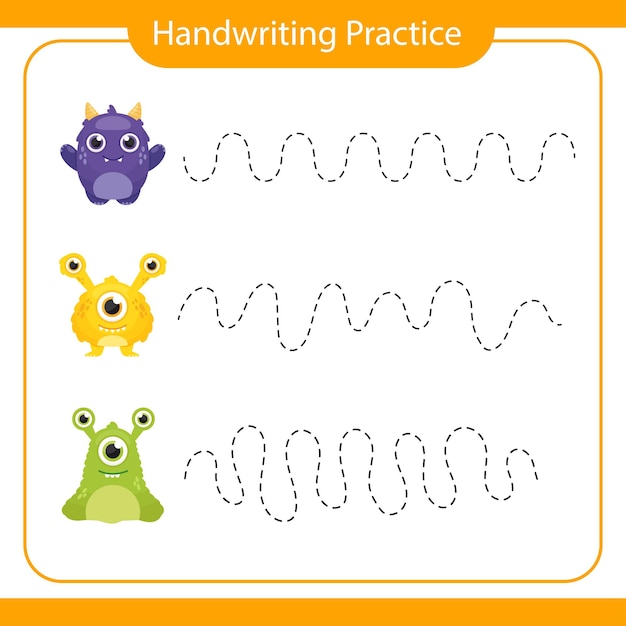 Handwriting practice sheet Educational children game