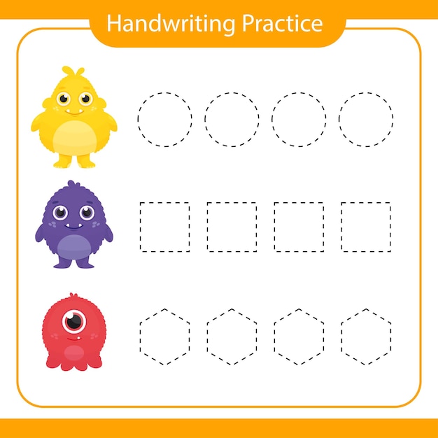 Handwriting practice sheet Educational children game