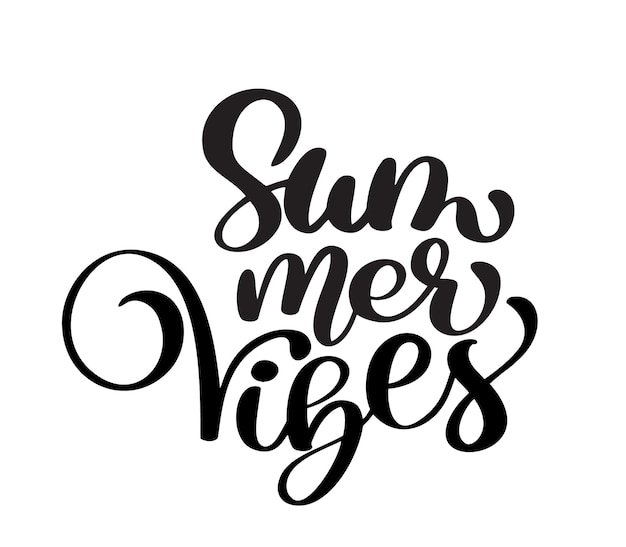 Handwriting Summer vibes lettering vector logo illusrtation Modern Calligraphy lettering