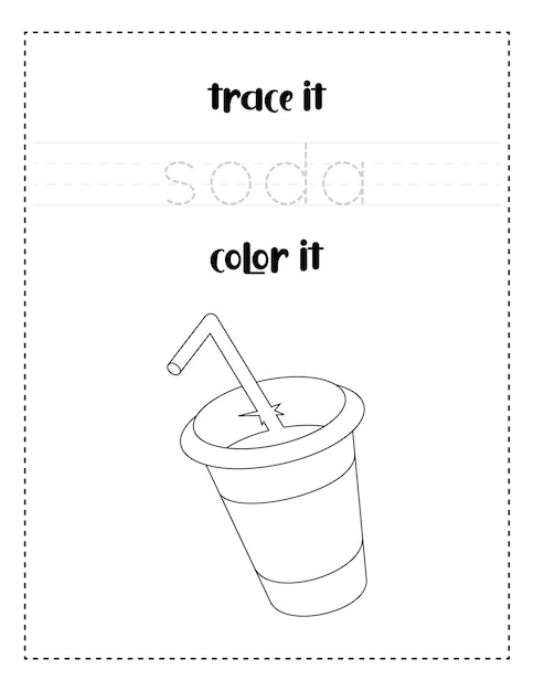 handwriting word tracing and color soda handwriting practice for kids