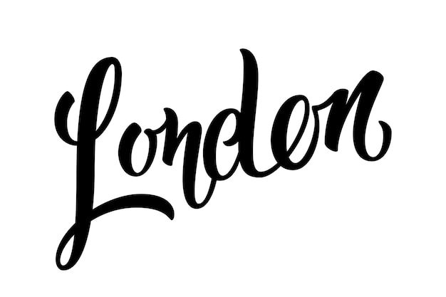 Handwritten city name. Hand-lettering calligraphy. London. Handmade vector Lettering. Vector illustration