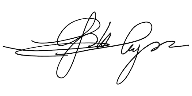 Handwritten collection of fake scribble signature in ink