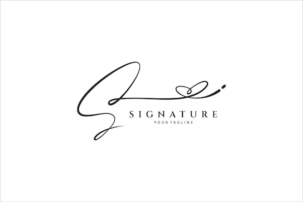 Handwritten initial letter S simple signature vector logo with butterfly shape variation