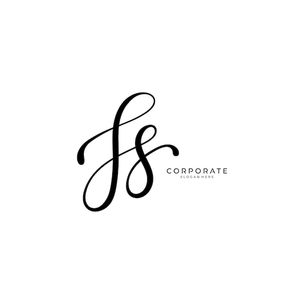 Handwritten SS letter logo Simple signature vector