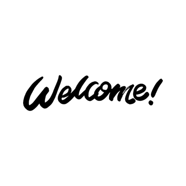 Vector handwritten welcome english letter design