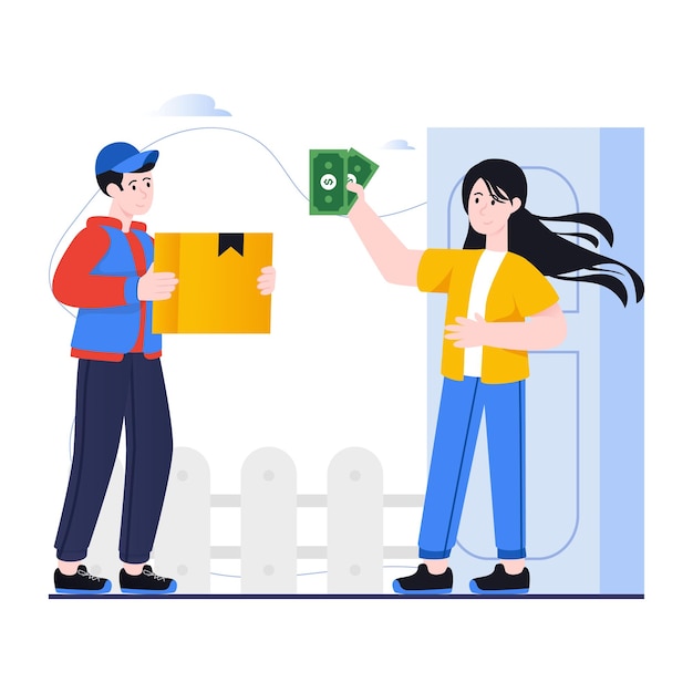 Handy flat illustration of delivery payment