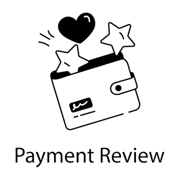 Handy outline icon depicting payment review