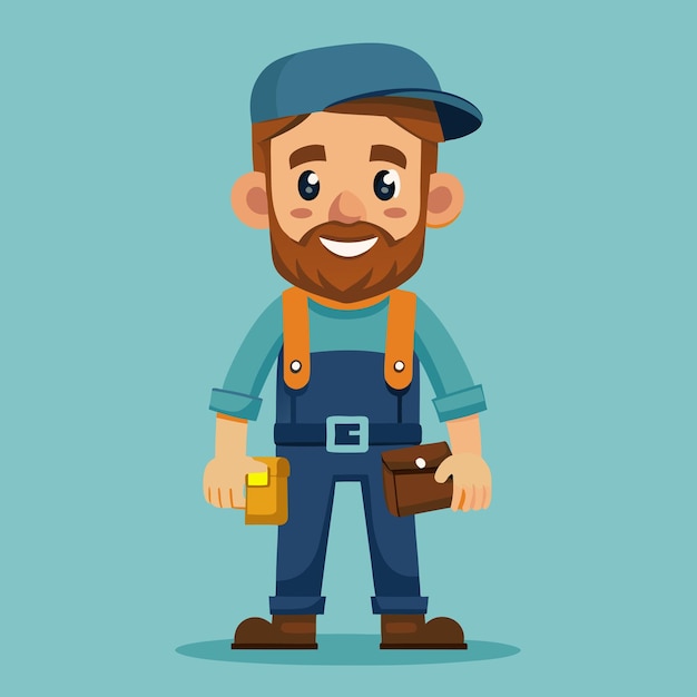 Vector handyman color vector clip art design