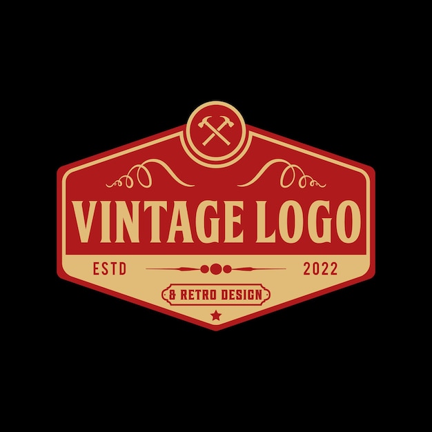 Handyman construction tools home repair retro vintage style custom logo design vector illustration