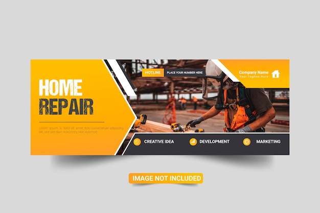 Handyman or home repair social media post banner design concept