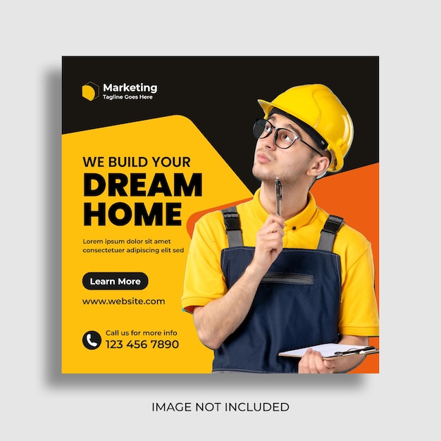 Handyman home repair social media post amp web banner template