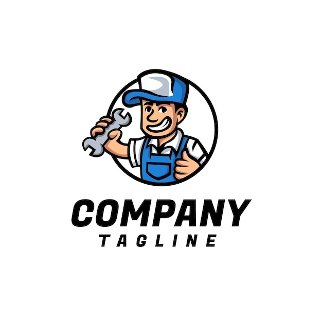 Handyman mascot character logo design