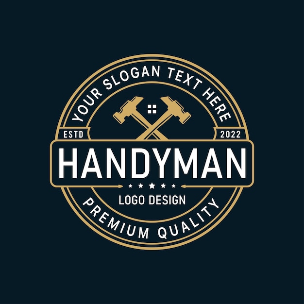 Handyman retro vintage style logo design