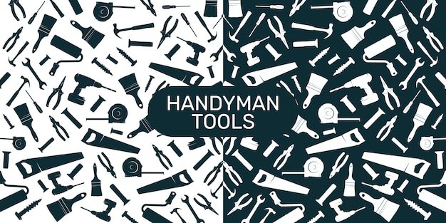 Vector handyman tool vector background with light and dark variations