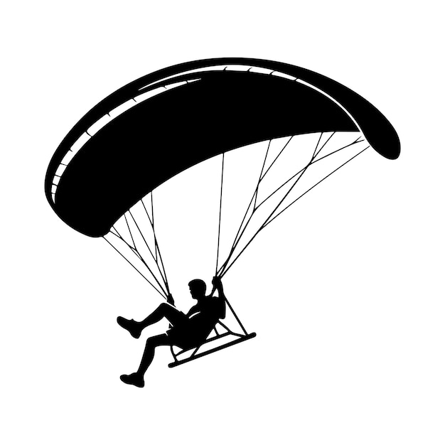 Hang Glider Skydiving Silhouette vector illustration