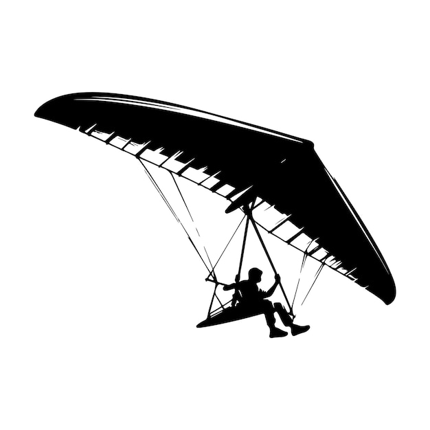 Hang Glider Skydiving Silhouette vector illustration