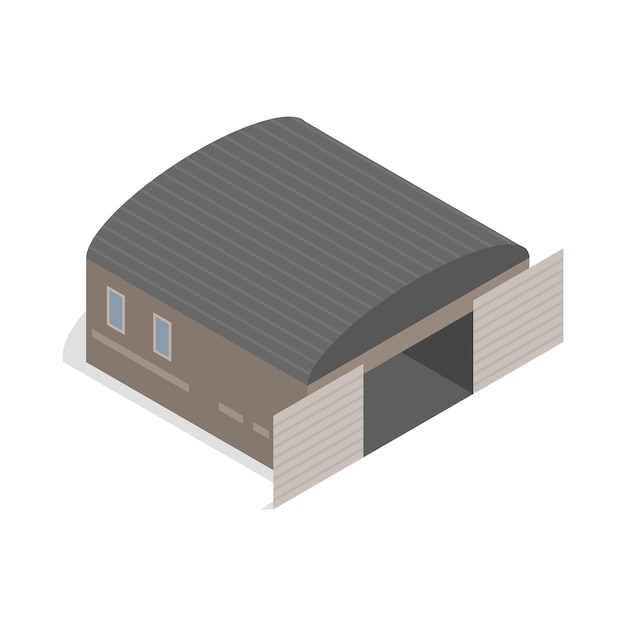 Hangar icon in isometric 3d style isolated vector illustration