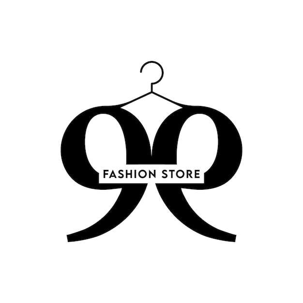 Hanger line fashion store logo design template