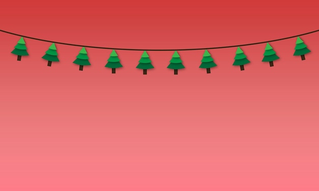 Hanging Christmas icons Empty card with decorations and copyspace Vector