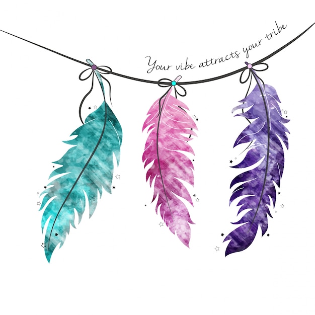 Hanging feathers design