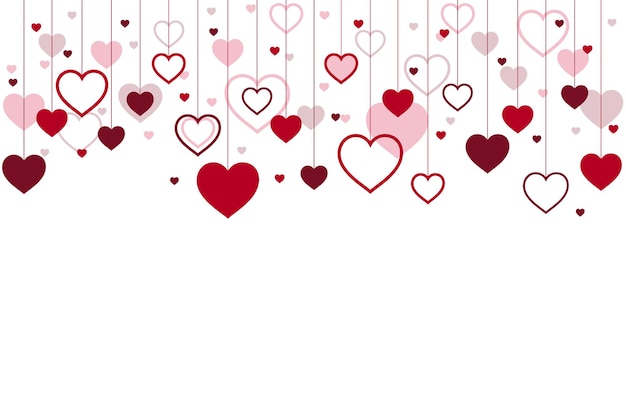 Hanging hearts background for valentines dayVector illustration