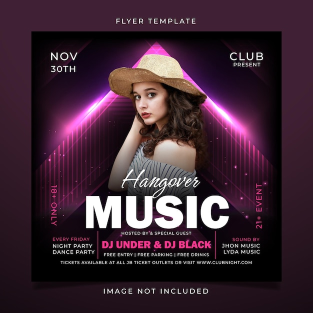 Hangover night party flyer template