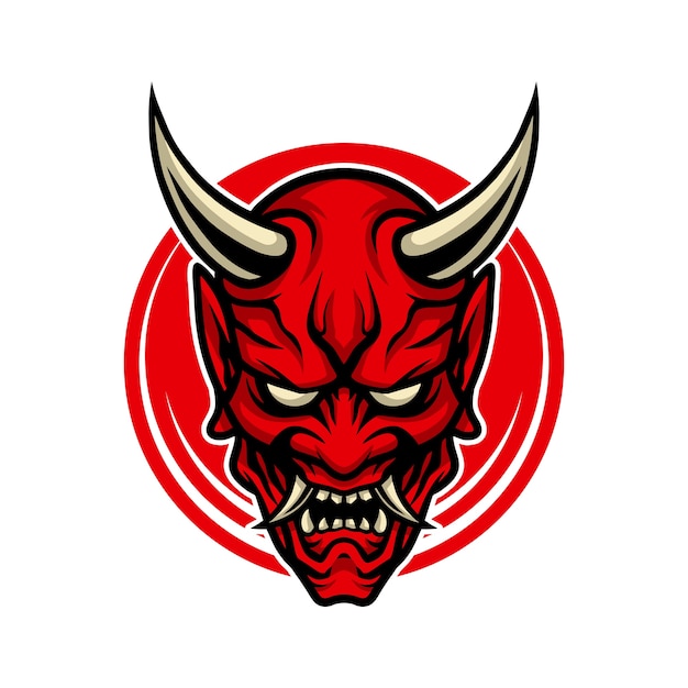 Hannya icon cartoon.Demon mask.