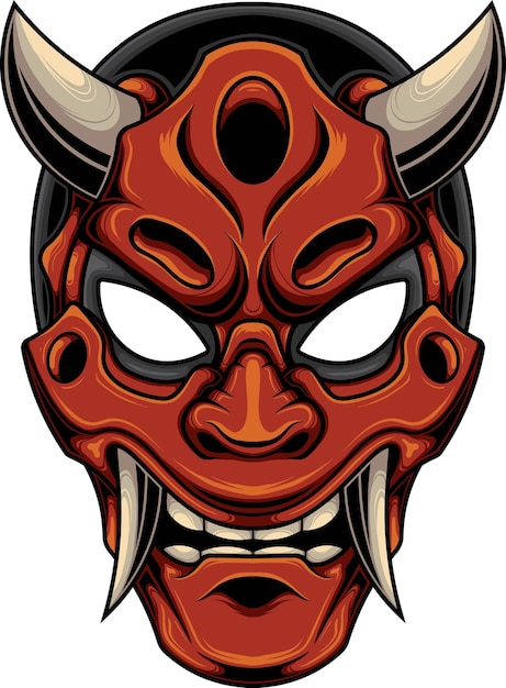 Hannya mask illustration with premium quality stock vector