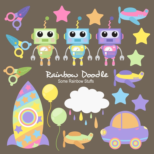 Hans Rainbow Objects Doodle