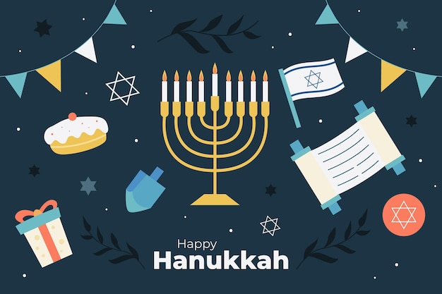 Hanukkah concept in flat design