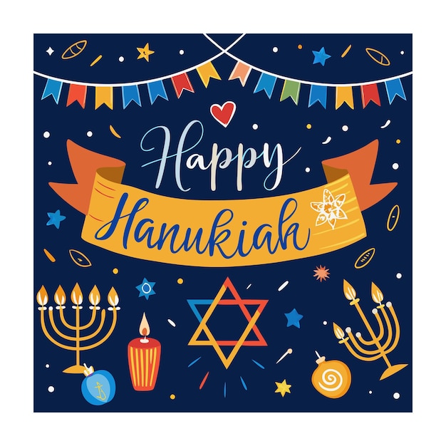 Vector hanukkah concept vector illustration