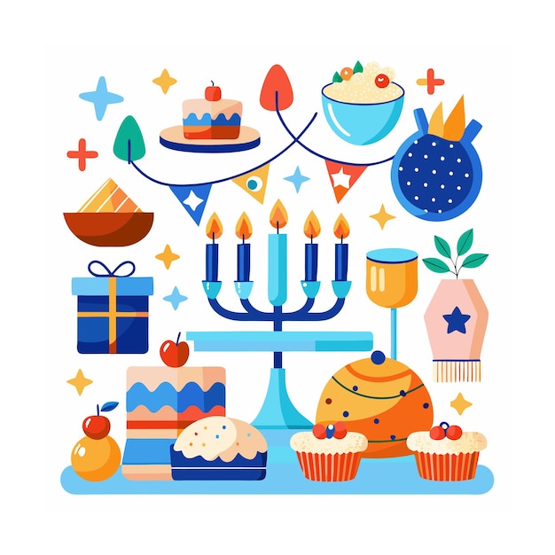 Vector hanukkah concept vector illustration