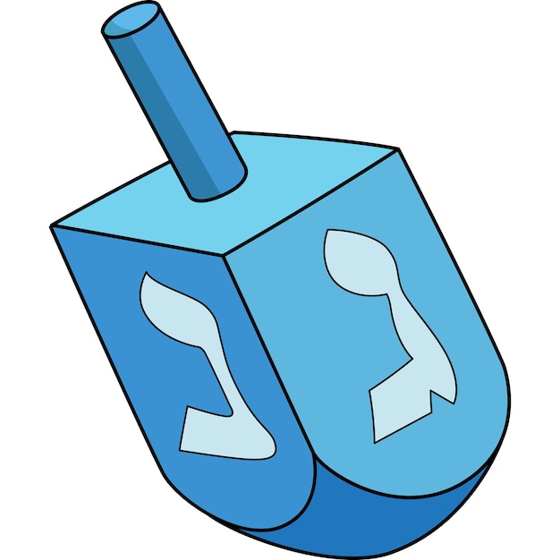 Hanukkah Dreidel Cartoon Colored Clipart