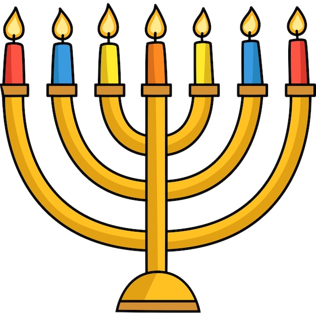 Hanukkah Menorah Cartoon Colored Clipart