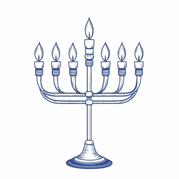 Vector hanukkah menorah one continuous line banner template