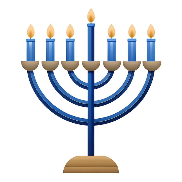 Hanukkah Menorah with Lit Candles Vector Illustration for Holiday Celebrations